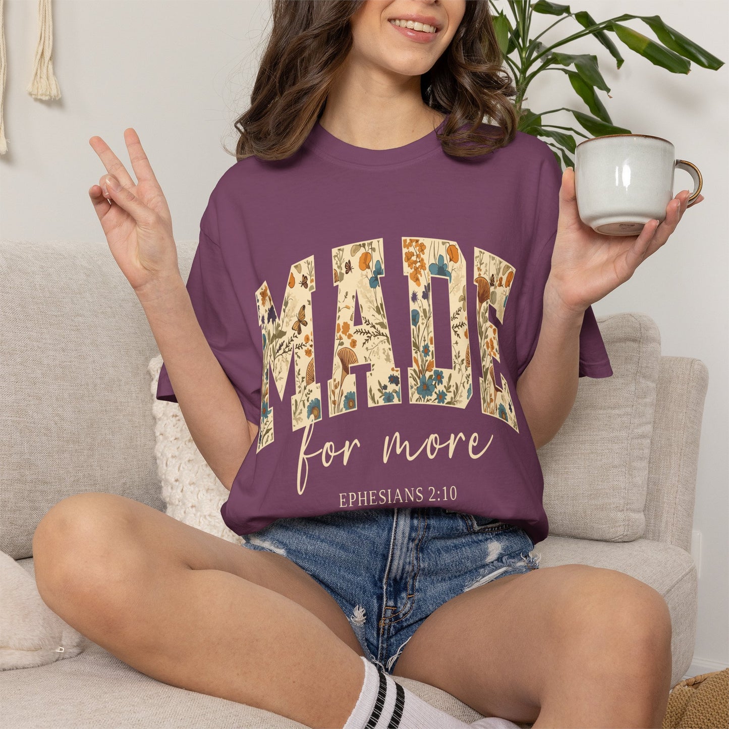 Made for More T-Shirt — Floral Christian Ephesians 2:10 Tee