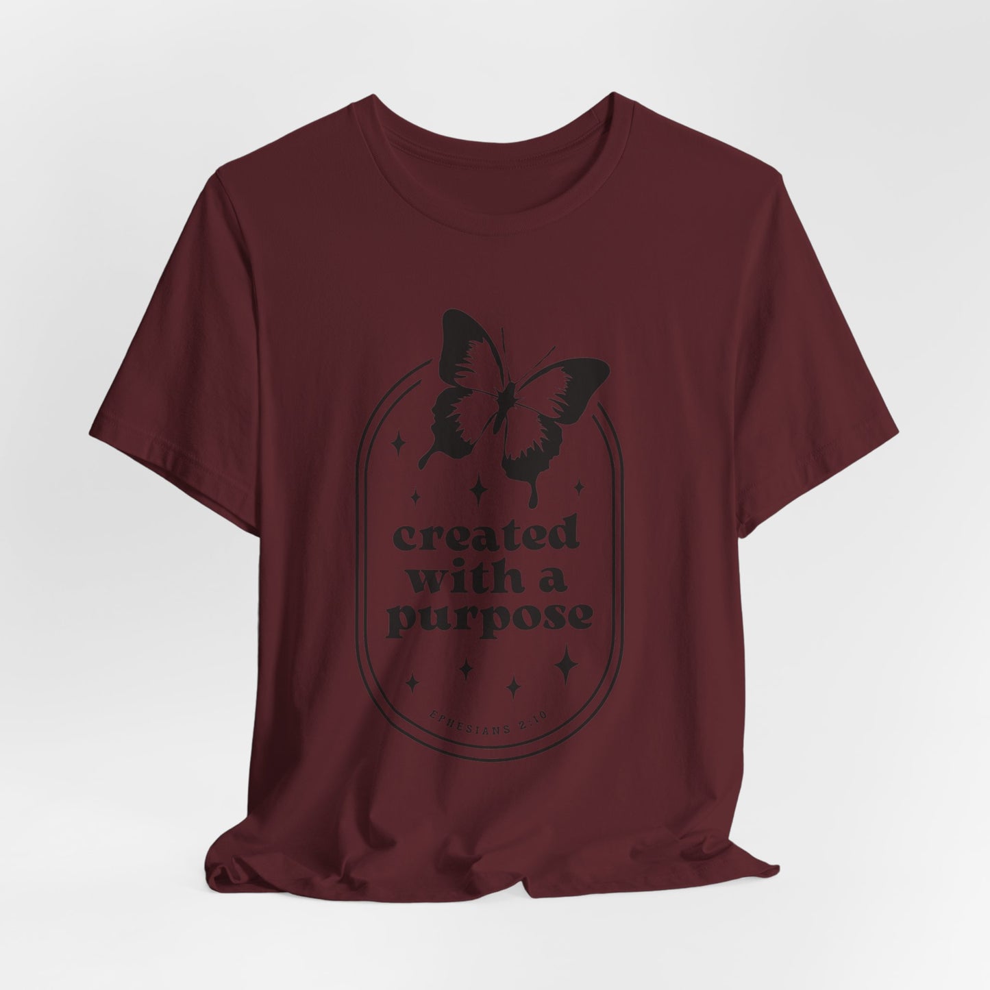Created With a Purpose Butterfly Tee — Inspirational Christian T-Shirt