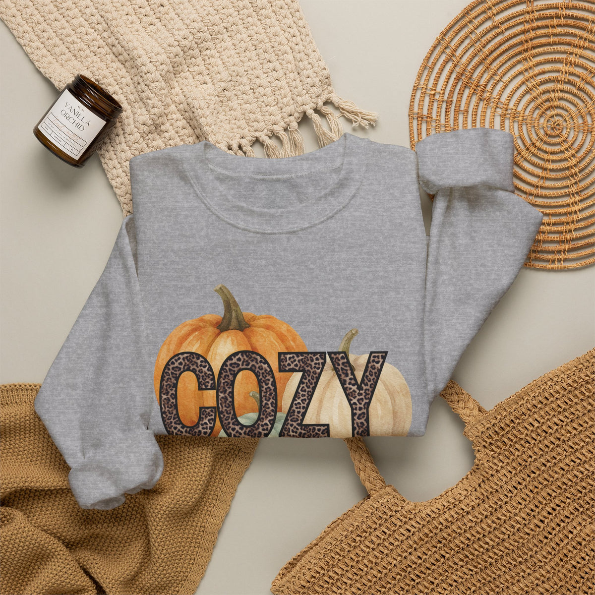Cozy Season Sweatshirt – Autumn Pumpkin Crewneck