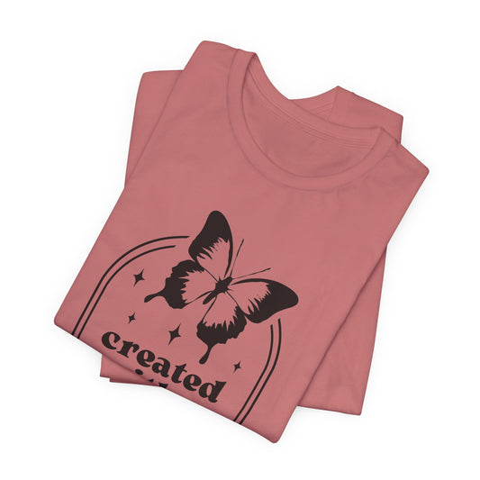 Created With a Purpose Butterfly Tee — Inspirational Christian T-Shirt