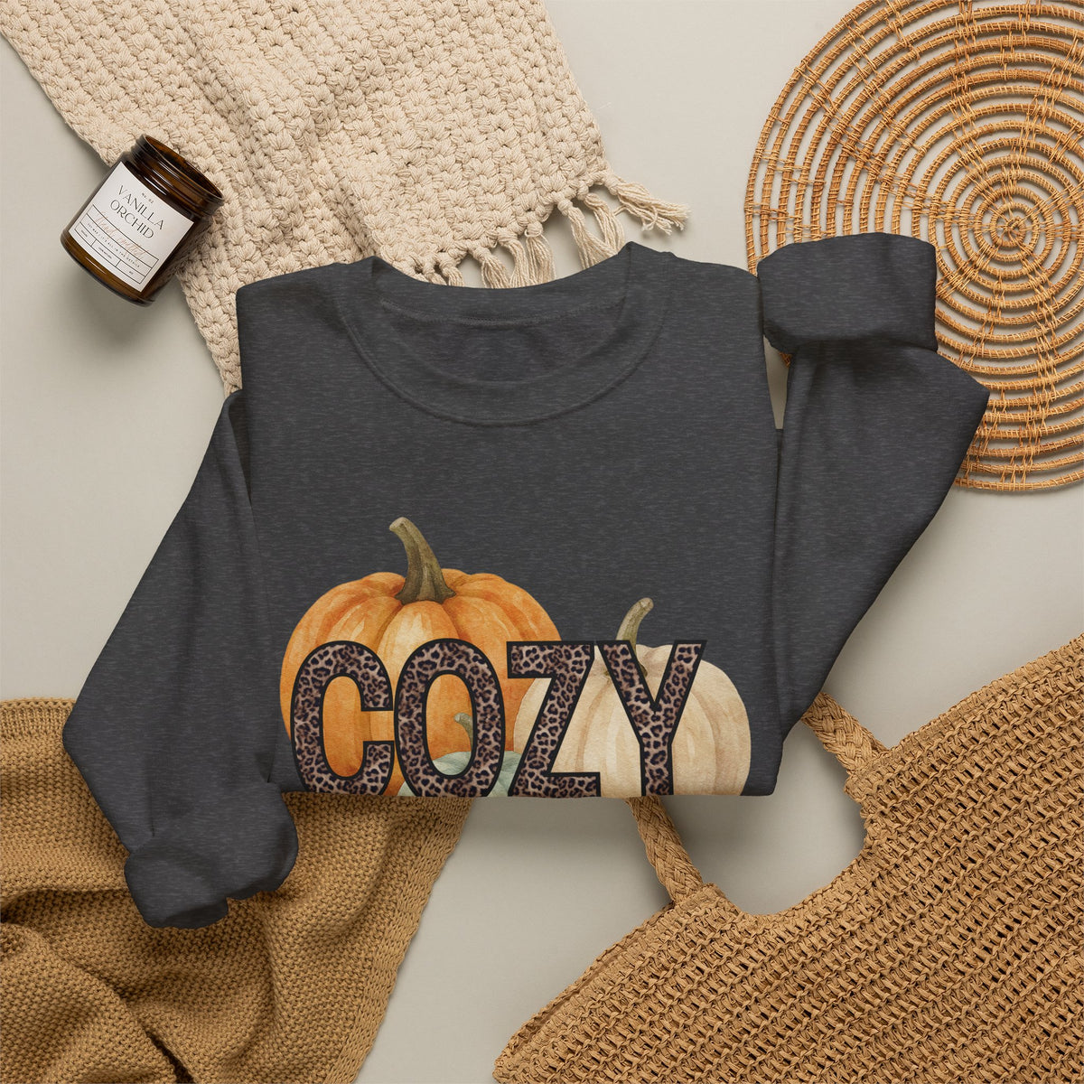 Cozy Season Sweatshirt – Autumn Pumpkin Crewneck