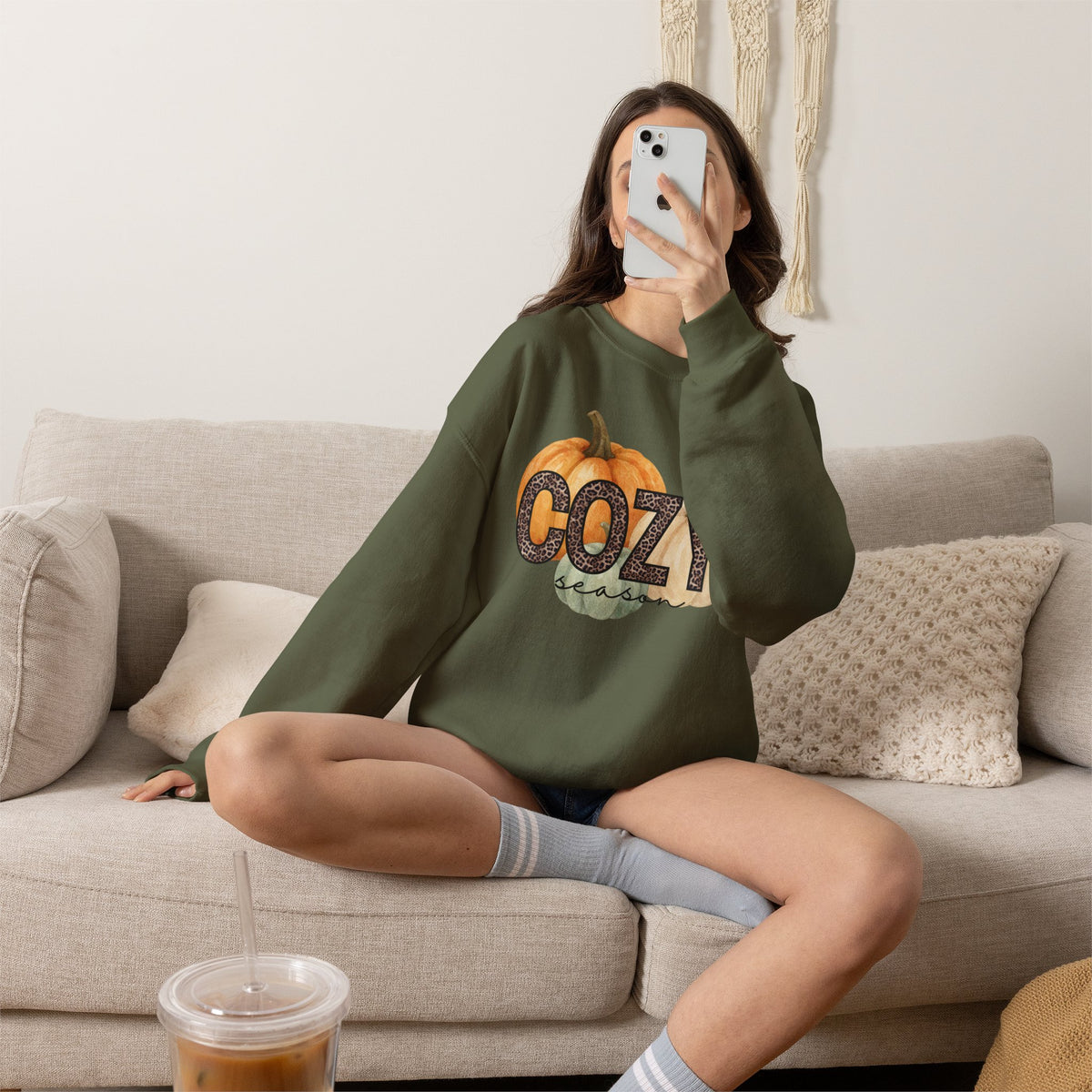 Cozy Season Sweatshirt – Autumn Pumpkin Crewneck