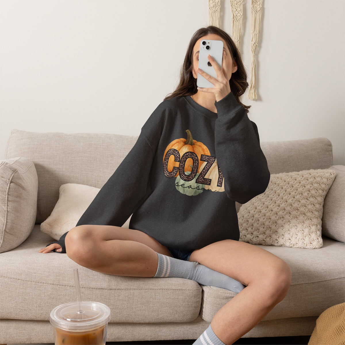 Cozy Season Sweatshirt – Autumn Pumpkin Crewneck