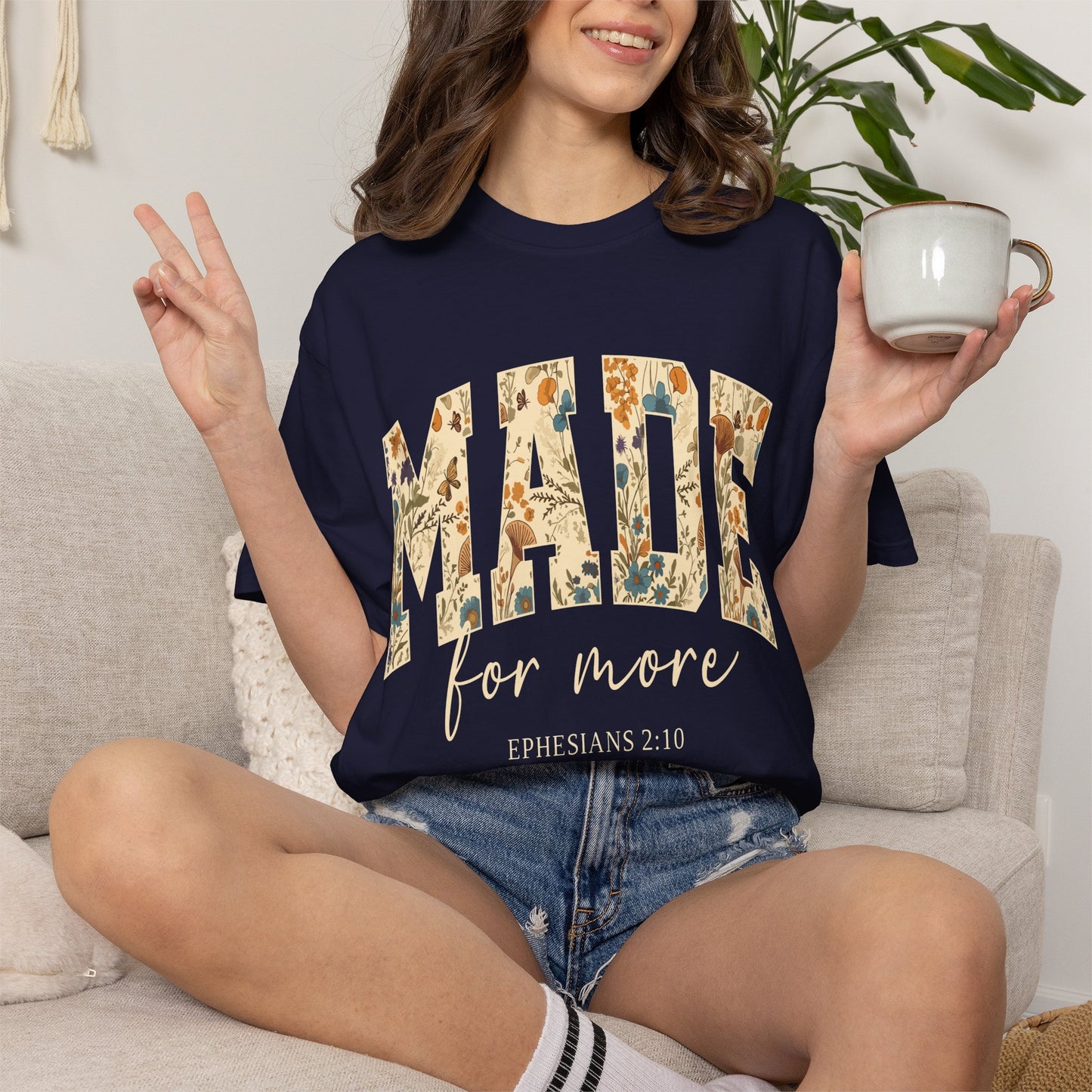 Made for More T-Shirt — Floral Christian Ephesians 2:10 Tee