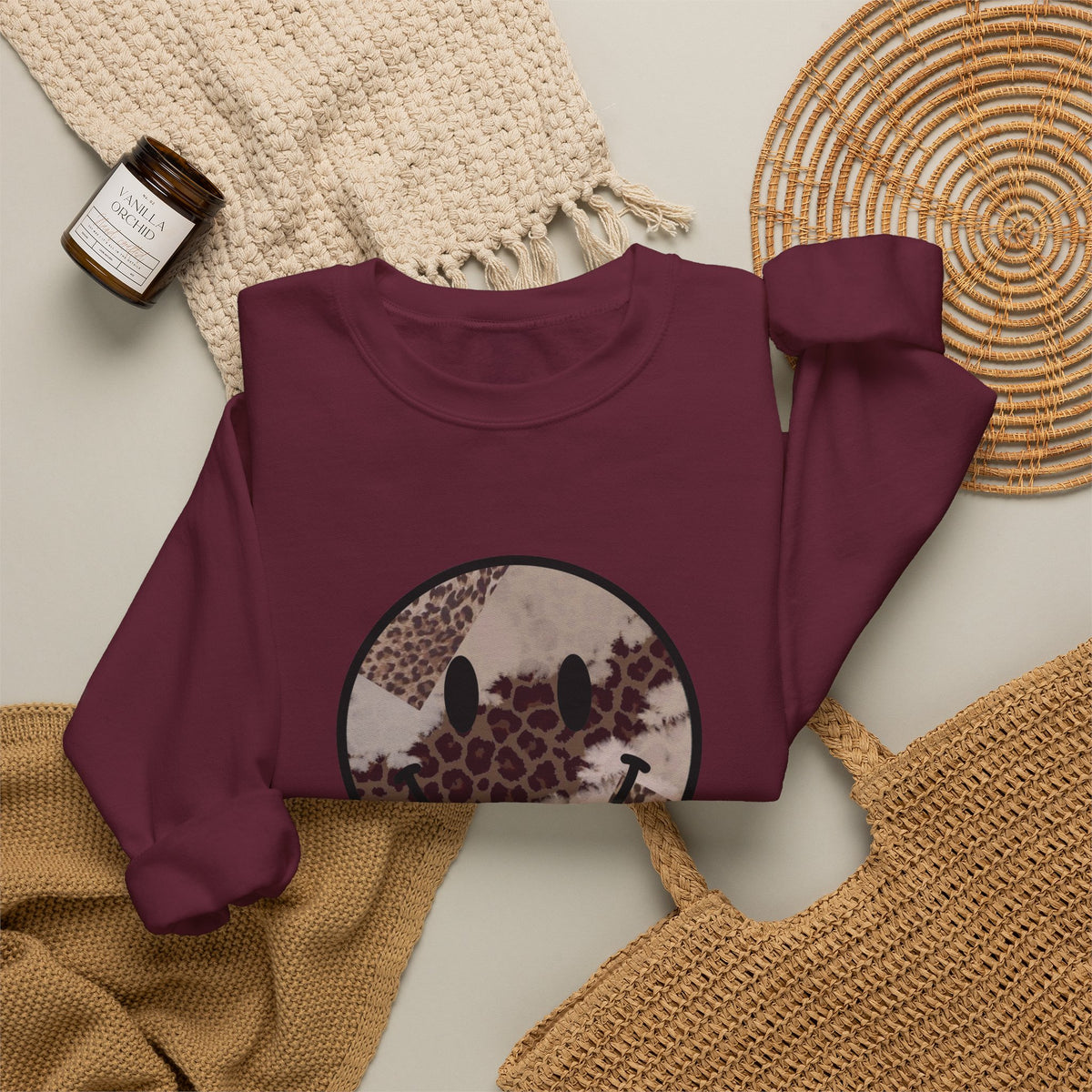 Smiley Patch Crewneck Sweatshirt