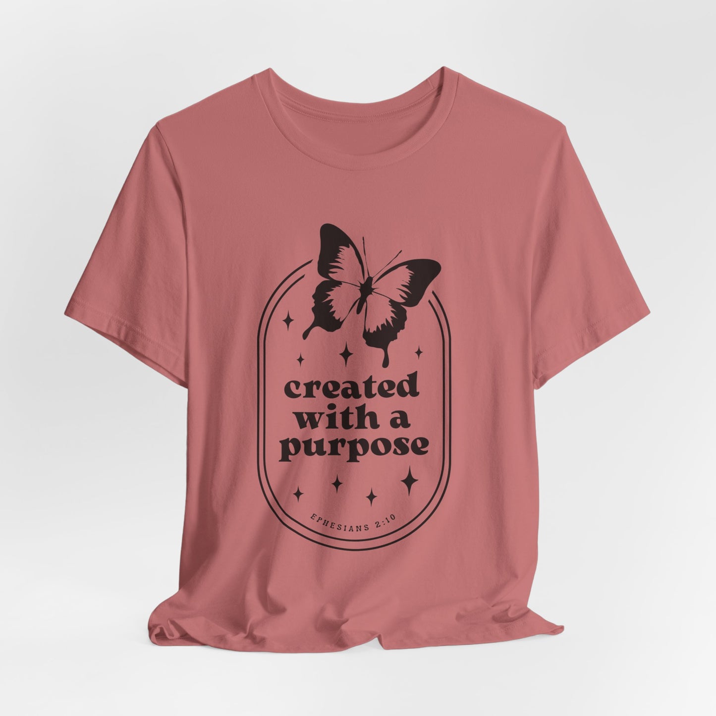 Created With a Purpose Butterfly Tee — Inspirational Christian T-Shirt