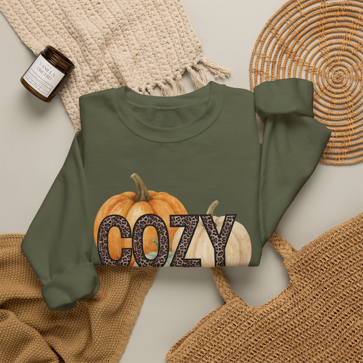 Cozy Season Sweatshirt – Autumn Pumpkin Crewneck