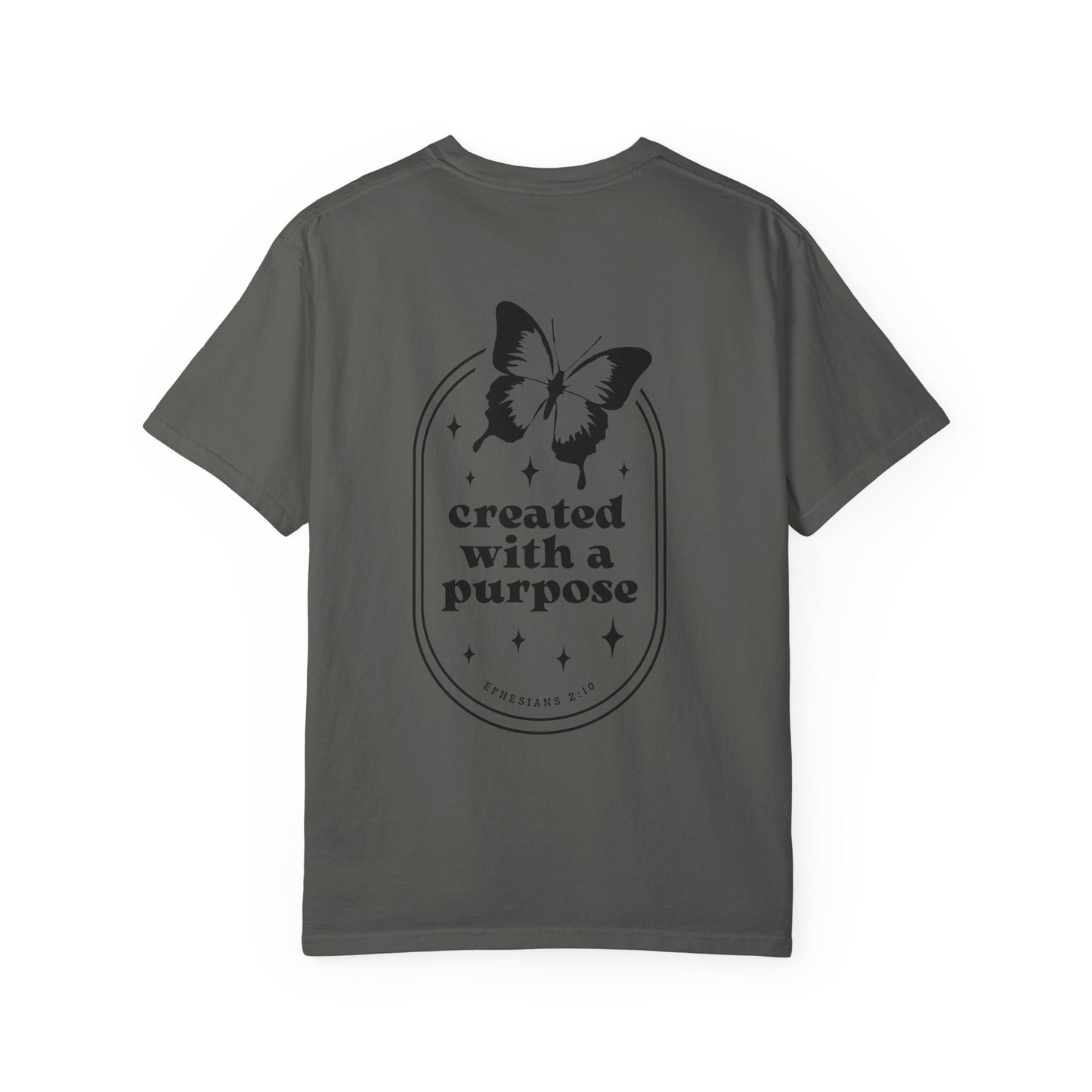 Butterfly Purpose T-Shirt — "Created With A Purpose" Inspirational Graphic Tee