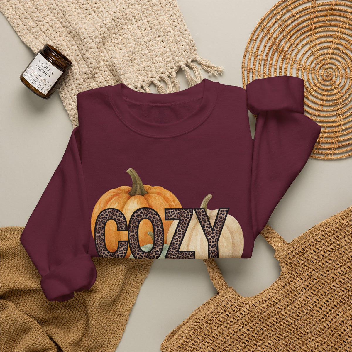 Cozy Season Sweatshirt – Autumn Pumpkin Crewneck