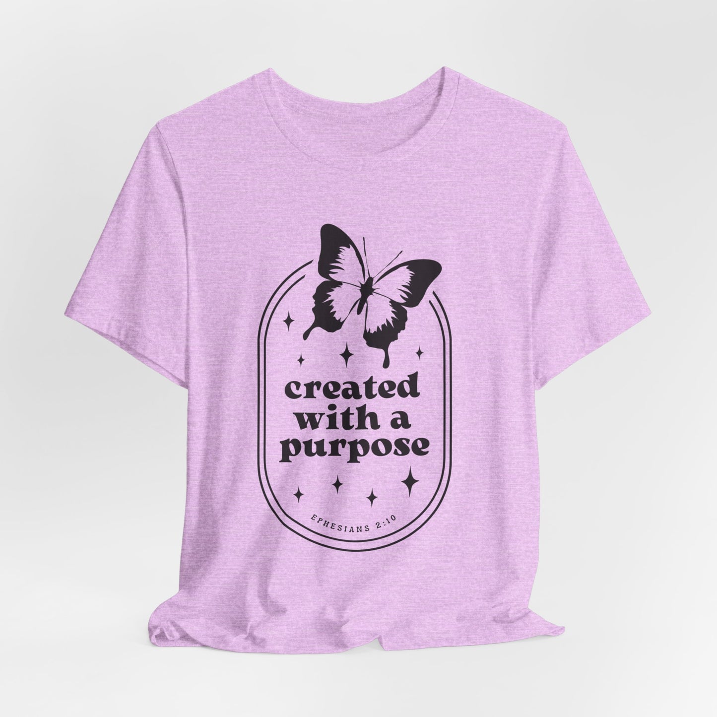 Created With a Purpose Butterfly Tee — Inspirational Christian T-Shirt