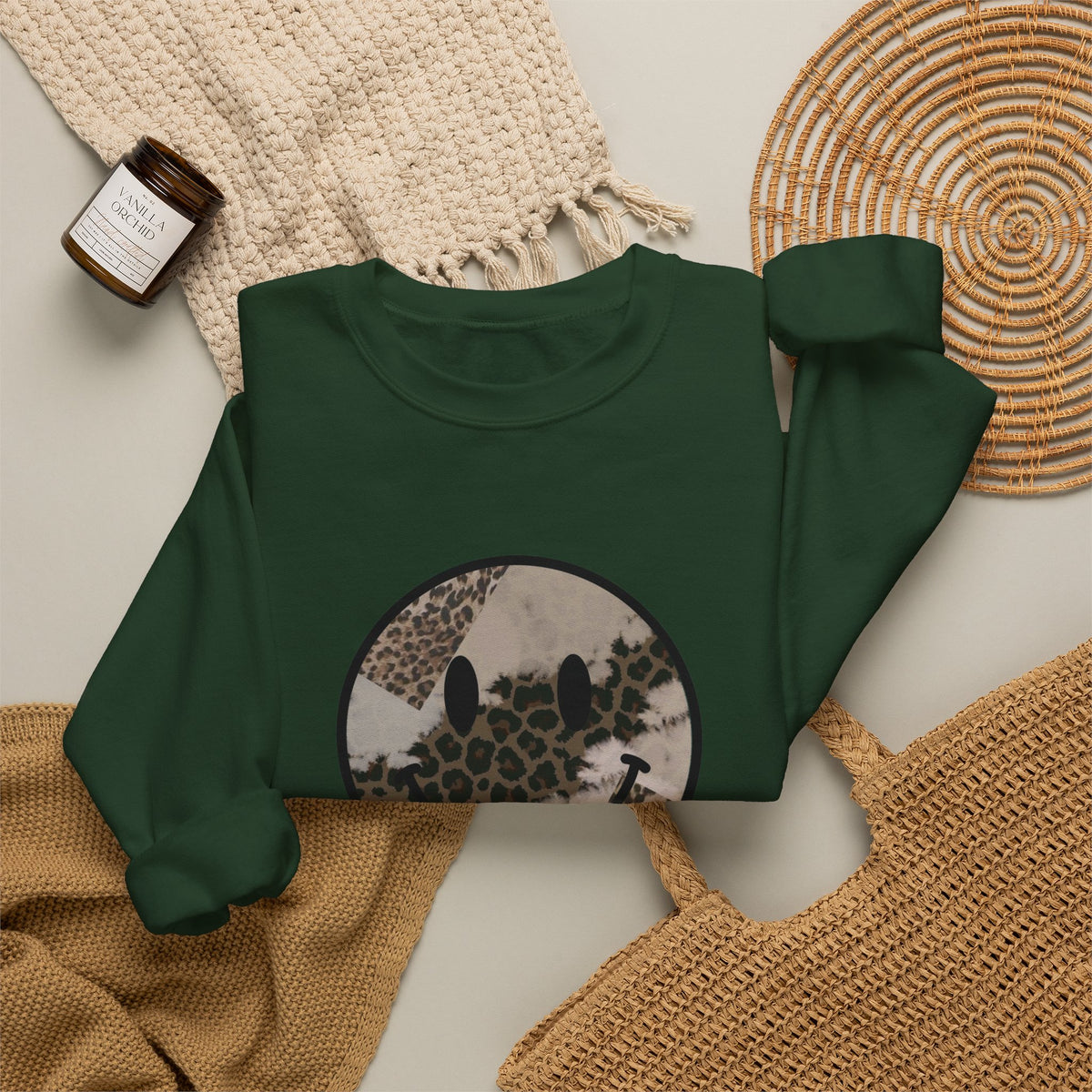 Smiley Patch Crewneck Sweatshirt