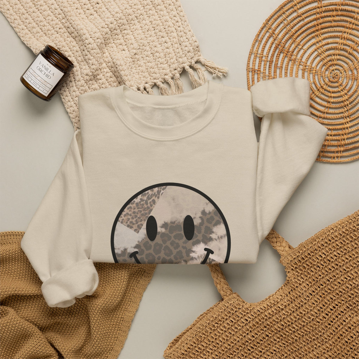 Smiley Patch Crewneck Sweatshirt