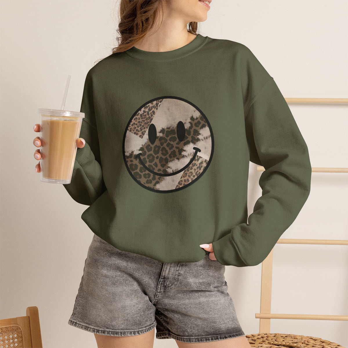 Smiley Patch Crewneck Sweatshirt