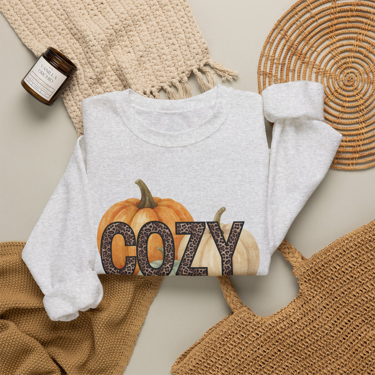 Cozy Season Sweatshirt – Autumn Pumpkin Crewneck