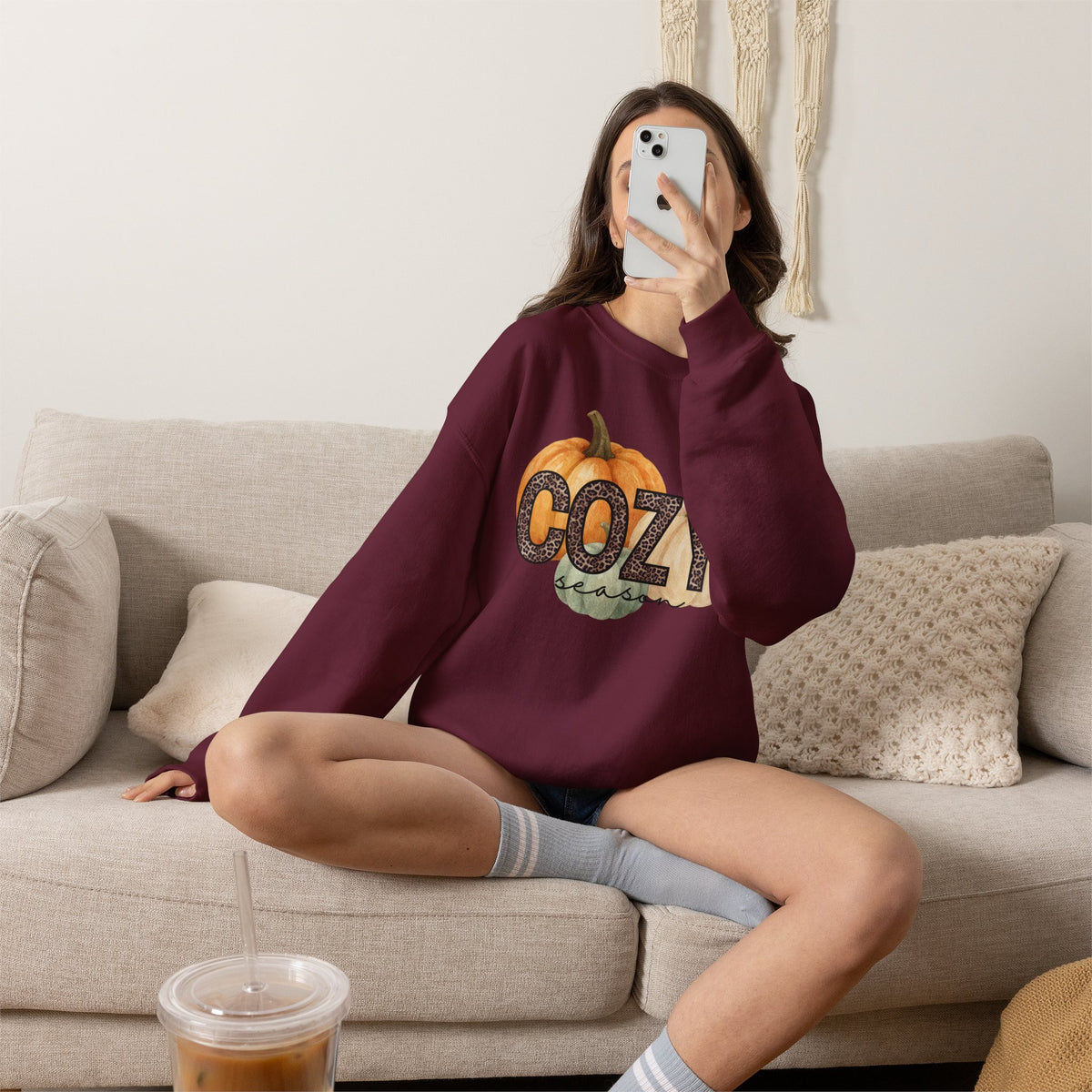 Cozy Season Sweatshirt – Autumn Pumpkin Crewneck