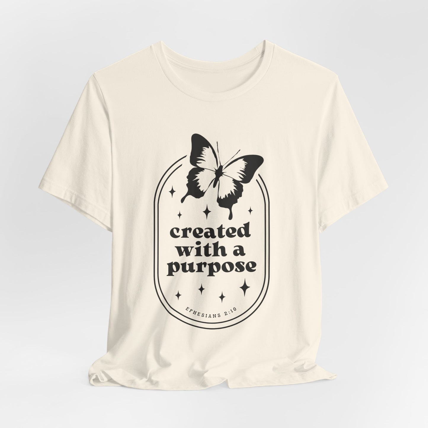 Created With a Purpose Butterfly Tee — Inspirational Christian T-Shirt