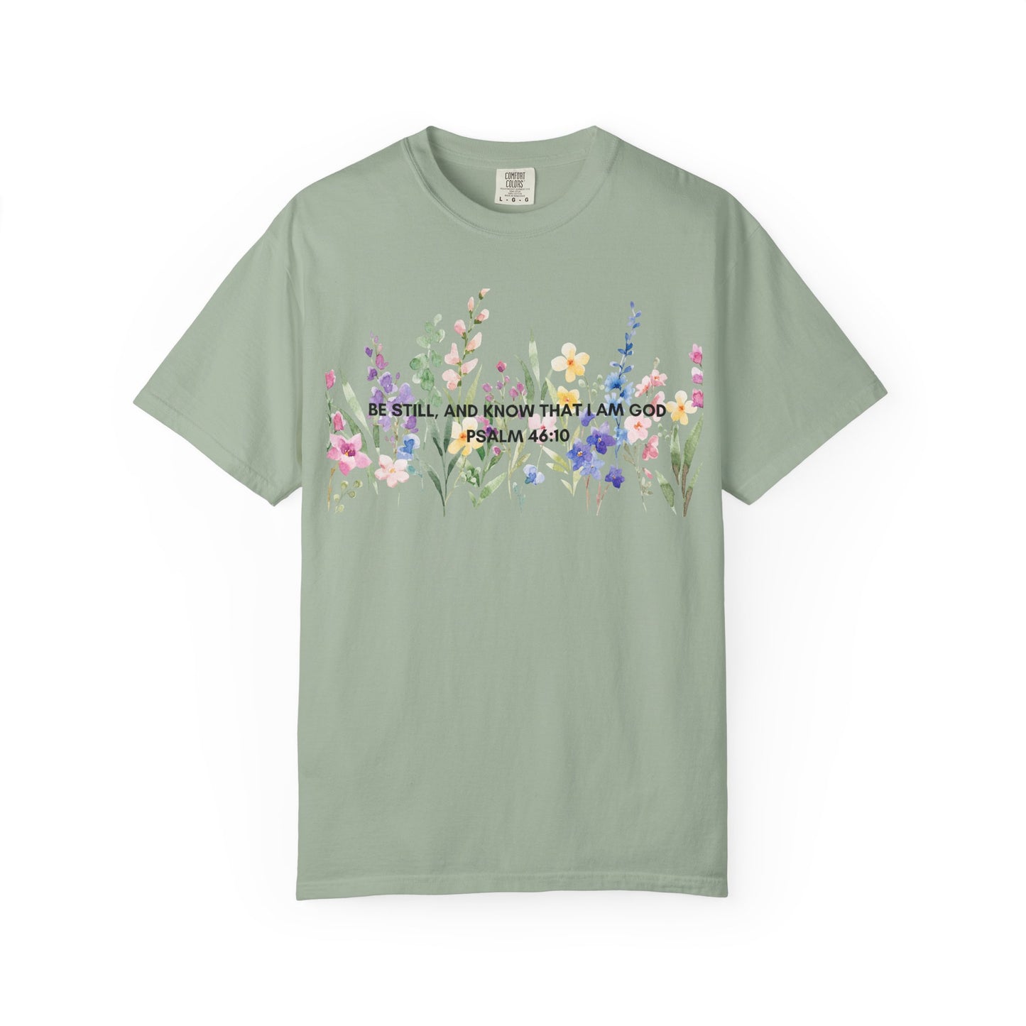 "BE STILL" Watercolor Wildflower Tee