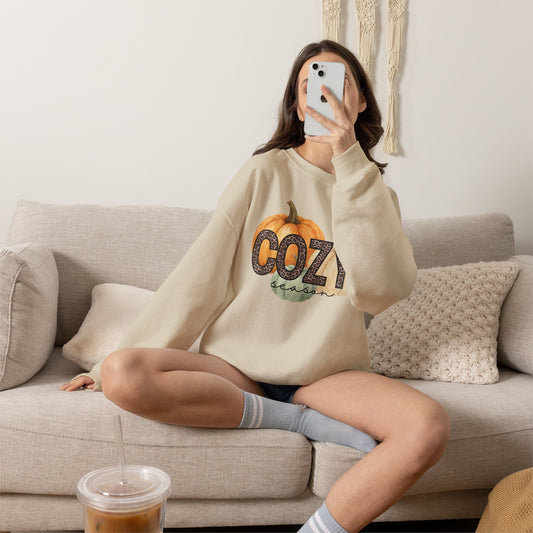 Cozy Season Sweatshirt – Autumn Pumpkin Crewneck
