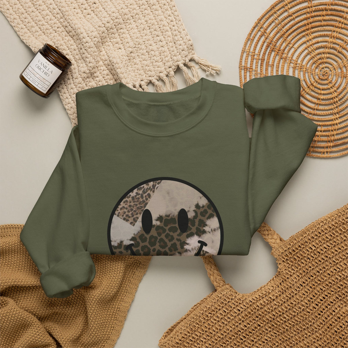 Smiley Patch Crewneck Sweatshirt
