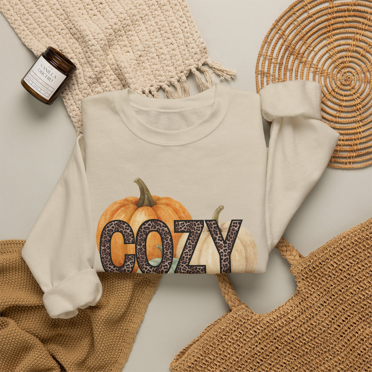 Cozy Season Sweatshirt – Autumn Pumpkin Crewneck