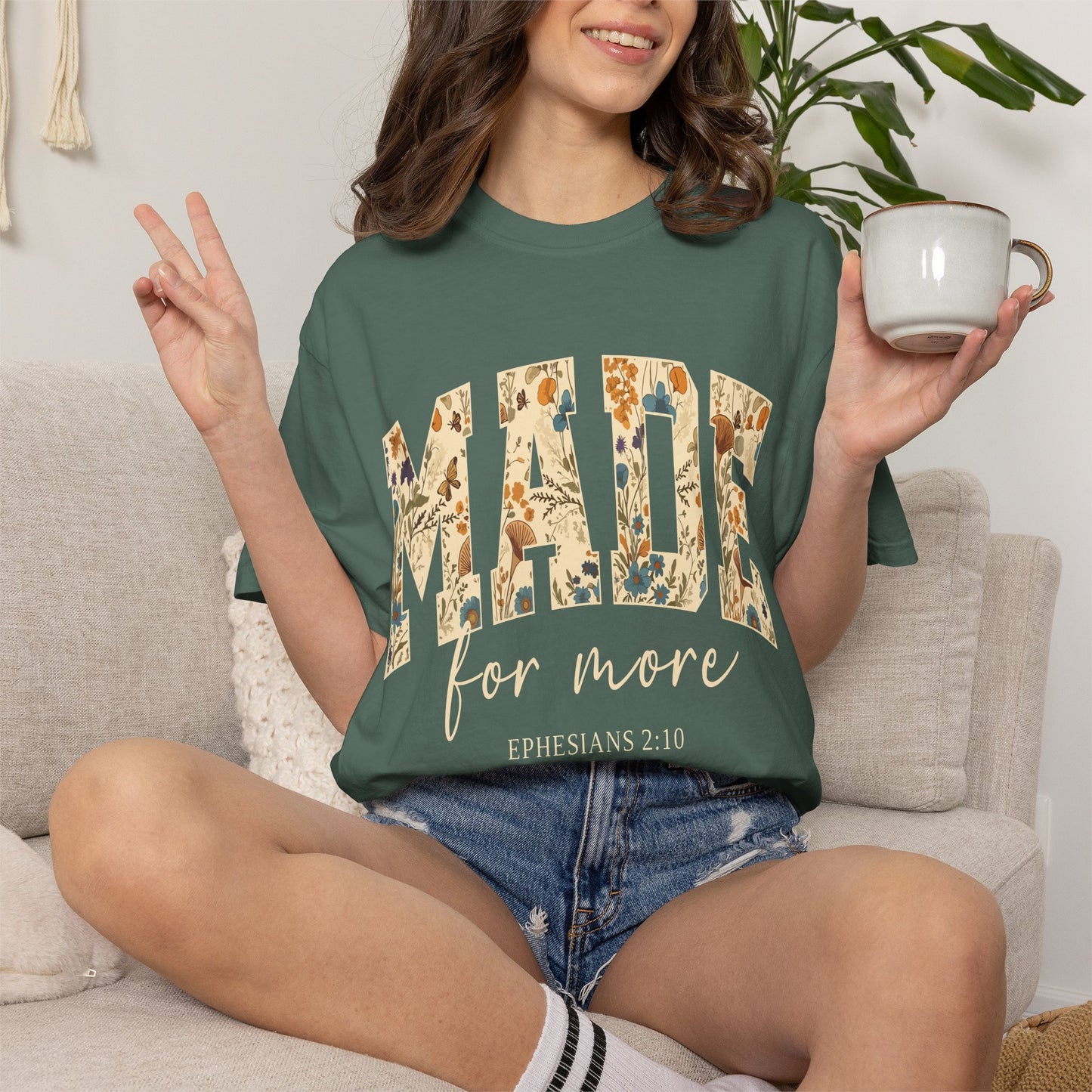 Made for More T-Shirt — Floral Christian Ephesians 2:10 Tee